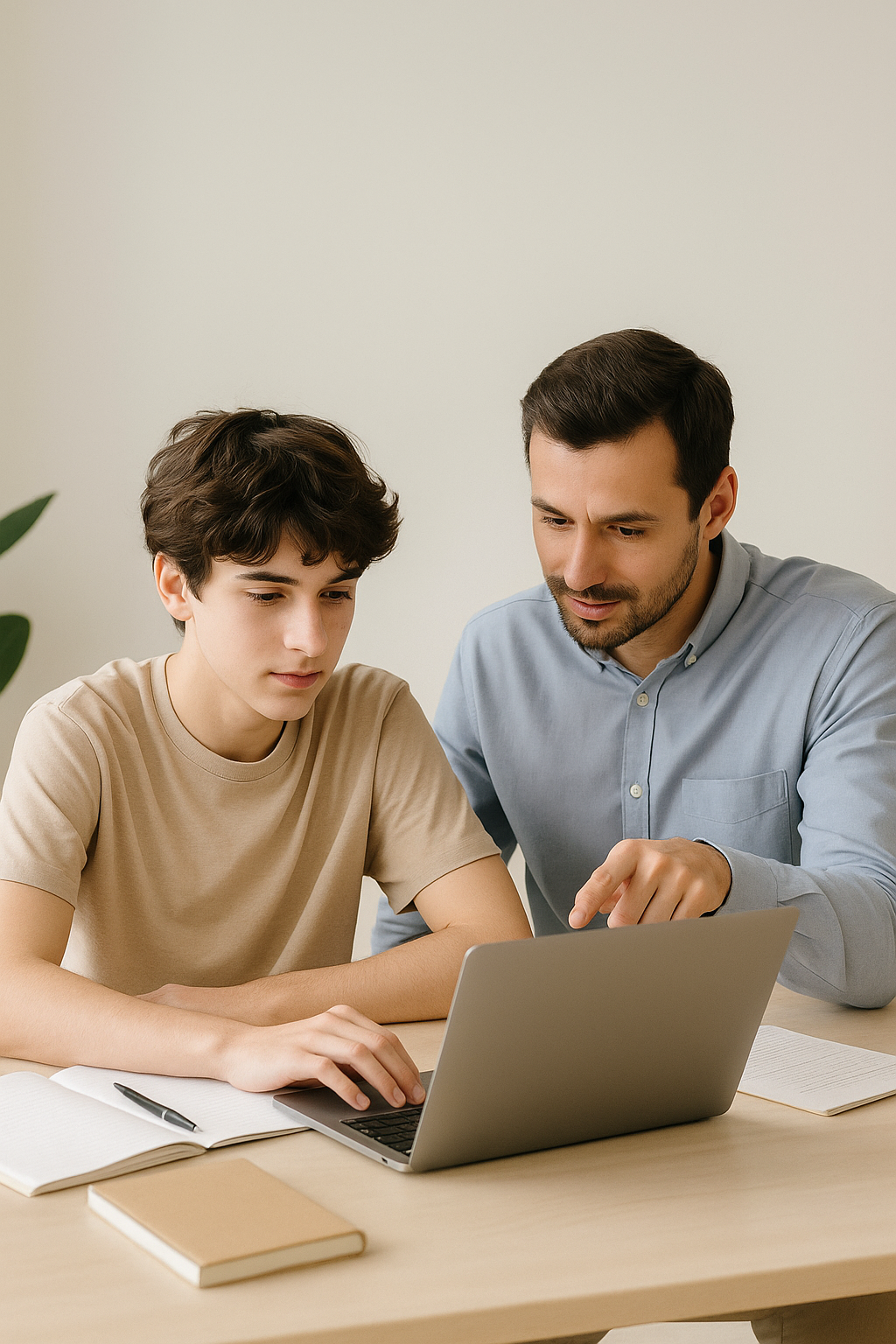 Technicien réparant un ordinateur fixe ouvert avec nettoyage interne et outils sur un bureau clair.