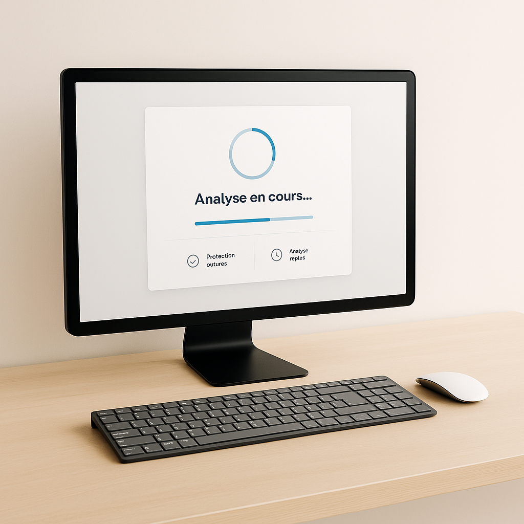Analyse antivirus et optimisation sur un ordinateur de bureau.